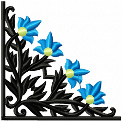 Floral Filigree Corners Embroidery Design 8